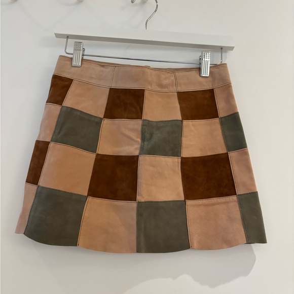 Bonpoint Patchwork Mini Skirt - Brown, Pink, Charcoal - Picture 2 of 3